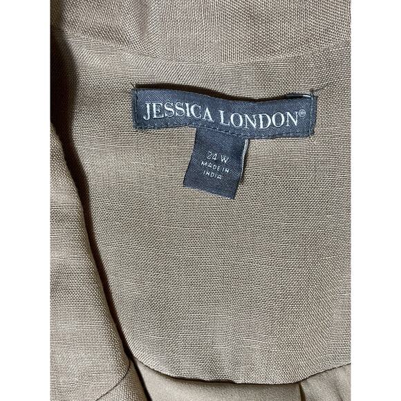 Jessica London Women’s 24W Blazer Jacket Beige Linen Blend Plus Size Career Work - Picture 3 of 12